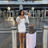 Contrast Trim Mini Dress Spaghetti Strap Summer Dress