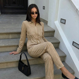 Women's Tailored Blazer and Wide Leg Pants Set Elegant Two Piece Outfit
