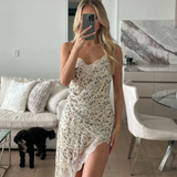 Floral Asymmetrical Mini Dress Elegant Summer Dress