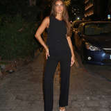 Sleeveless Tailored Vest and Straight Leg Pants Set