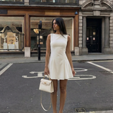 Elegant Sleeveless Flared Mini Dress