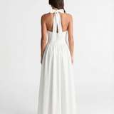 Elegant Halter Neck Maxi Dress Open Back
