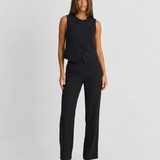 Sleeveless Tailored Vest and Straight Leg Pants Set