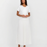 Short Sleeve Top and Pleated Maxi Skirt Set