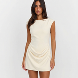 Elegant Draped Sleeveless Mini Dress