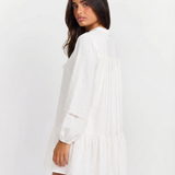 Elegant Long Sleeve Mini Dress Pleated Loose Fit