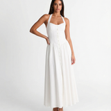 Elegant Halter Neck Maxi Dress Open Back