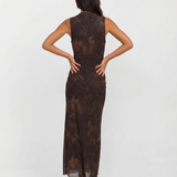 Sleeveless Ruched Maxi Dress with Elegant Bodycon Fit