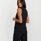 Sleeveless Tailored Vest and Straight Leg Pants Set