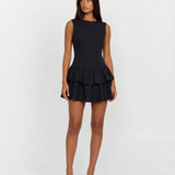 Elegant Tiered Ruffle Mini Dress Sleeveless Party Dress