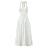 Elegant Halter Neck Maxi Dress Open Back