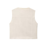 Sleeveless Double Breasted Vest and Shorts Set