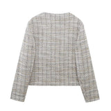 Tweed Cropped Jacket and Mini Skirt Elegant Outfit
