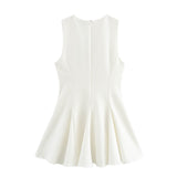Elegant Sleeveless Flared Mini Dress