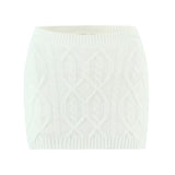 One Shoulder Knit Sweater and Mini Skirt Set