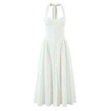 Elegant Halter Neck Maxi Dress Open Back
