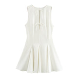 Elegant Sleeveless Flared Mini Dress