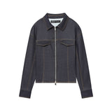 Zip Up Jacket and Straight Leg Pants Casual Lounge Outfit