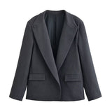 Relaxed Fit Blazer and Wide Leg Pants Set