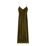 Velvet Sweetheart Neckline Maxi Dress with Elegant Silhouette