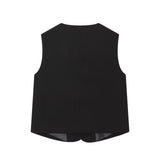 Sleeveless Tailored Vest and Straight Leg Pants Set