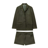 Tailored Blazer and High Waist Shorts Set