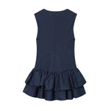 Sleeveless Ruffle Hem Mini Dress for Elegant Everyday Style