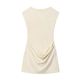 Elegant Draped Sleeveless Mini Dress