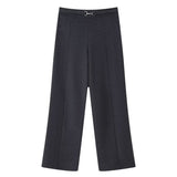 Zip Front Cropped Jacket and Wide Leg Pants Set