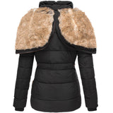 Luxury Winter Puffer Jacket with Faux Fur Hood and Quilted Design