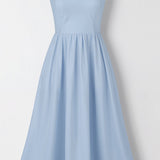 Strappy Midi Dress with Fitted Bodice and Flowing Skirt